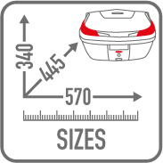 KOFER / KOVČEG (TOP CASE) GIVI B47 BLADE TECH, 47 LIT, MAT CRNI SA SREBRNIM KATADIOPTERIMA, MONOLOCK <br> (B47NTML)
