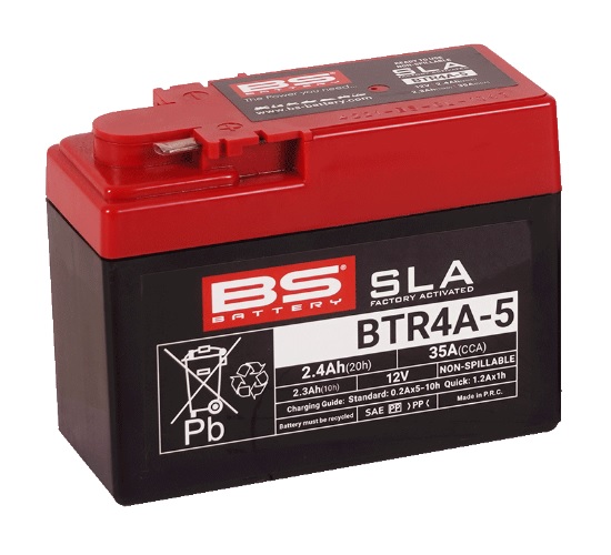 AKUMULATOR / BATERIJA (YTR4A-BS) AGM/SLA/VRLA 12V, 2.4AH, 35A, TVORNIČKI FORMIRAN, BEZ ODRŽAVANJA, BS BATTERY: BTR4A-5