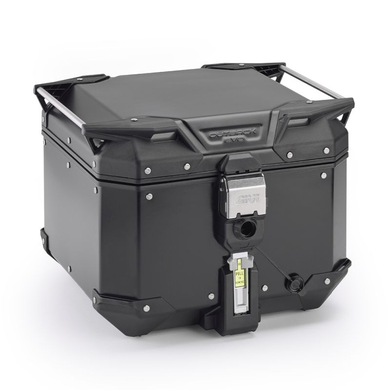KOFER (TOP CASE) ZA MOTOCIKL / SKUTER, 42 LIT, MAT CRNI ALUMINIJ, GIVI TREKKER OUTBACK EVO SMART 42 BLACK LINE <br> (OBKEV42B)