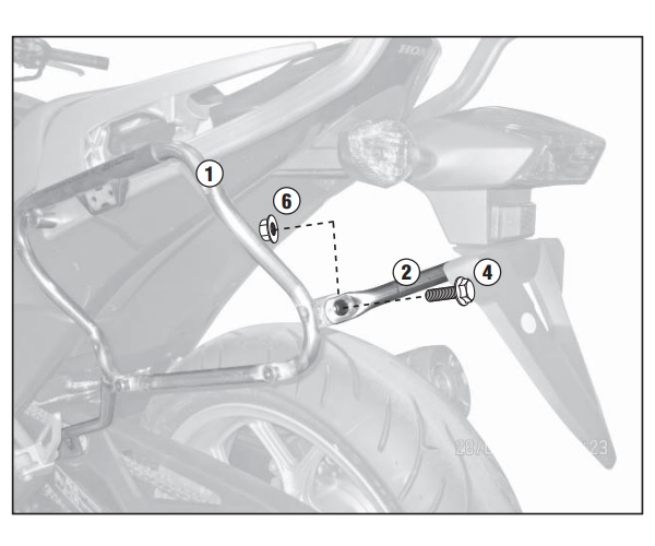 NOSAČI ZA BOČNE KOFERE / DRŽAČI BOČNIH KOFERA V35 + V37 MONOKEY SIDE, ZA MOTOCIKLE HONDA NC 700 S/X (2012-2013), NC 750 S/X/DCT (2014-2015) <br> GIVI: PLX1111