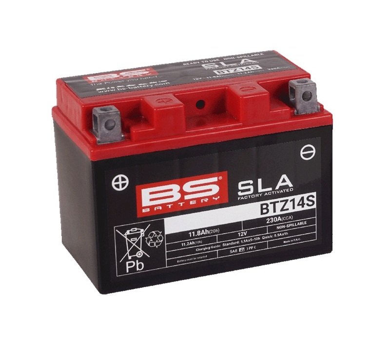 AKUMULATOR / BATERIJA (YTZ14S) BS-BATTERY, 12V, 11.8 AH, 230A AGM, SLA, VRLA, TVORNIČKI FORMIRAN, BEZ ODRŽAVANJA (BTZ14S)