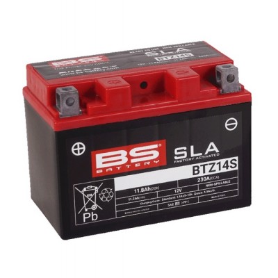 AKUMULATOR / BATERIJA (YTZ14S) BS-BATTERY, 12V, 11.8 AH, 230A AGM, SLA, VRLA, TVORNIČKI FORMIRAN, BEZ ODRŽAVANJA (BTZ14S)