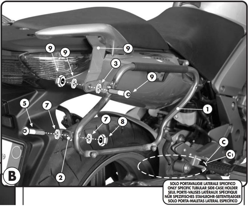 NOSAČI BOČNIH KOFERA HONDA CBF 500 (2004-2012), CBF 600 S/N (2004-2012), CBF 1000 (2006-2009) ZA GIVI I KAPPA MONOKEY KOFERE V35, V37 <br> (GIVI: PLX174)