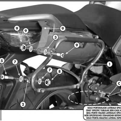 NOSAČI BOČNIH KOFERA HONDA CBF 500 (2004-2012), CBF 600 S/N (2004-2012), CBF 1000 (2006-2009) ZA GIVI I KAPPA MONOKEY KOFERE V35, V37 <br> (GIVI: PLX174)
