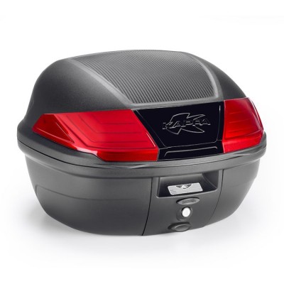 KOFER CENTRALNI / STRAŽNJI (TOP CASE) 40 LIT, ZA MOTOCIKL, SKUTER, MAT CRNI, CRVENI KATADIOPTERI, S MONOLOCK PLOČOM <br> (KAPPA: K400N2)