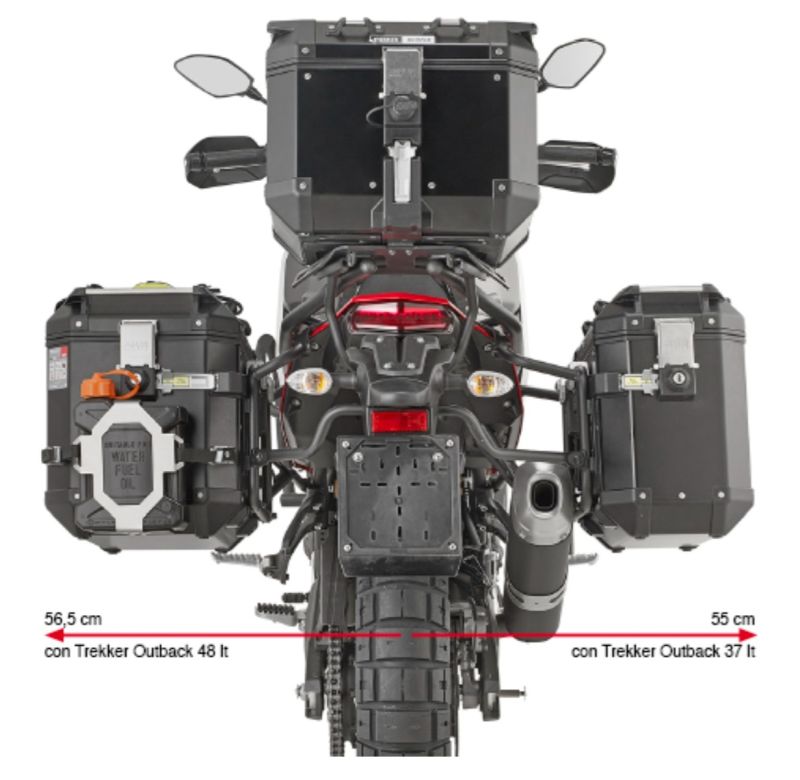 NOSAČI BOČNIH KOFERA YAMAHA XTZ 700 TENERE (2019-2025) ZA ALU KOFERE TREKKER OUTBACK MONOKEY CAM-SIDE ILI BOČNE TORBE CANYON MONOKEY CAM-SIDE <br> (GIVI: PLO2145CAM)